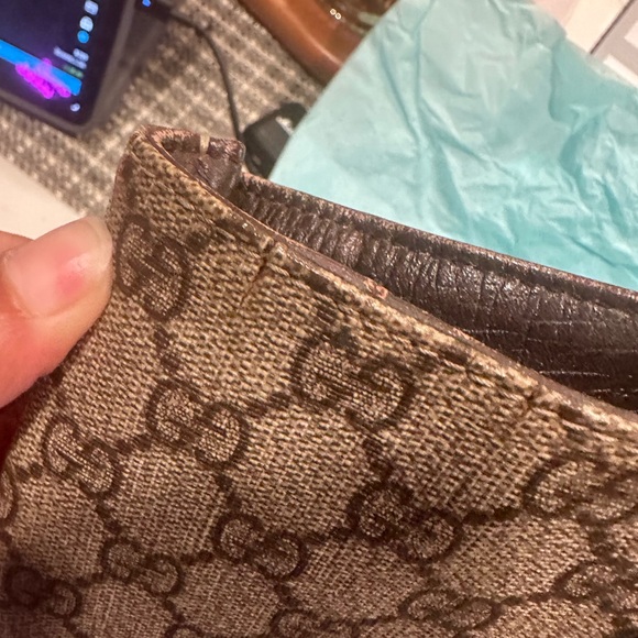 Auth GUCCI GG Shoulder Tote Bag PVC Leather Brown  1005a - Picture 8 of 15